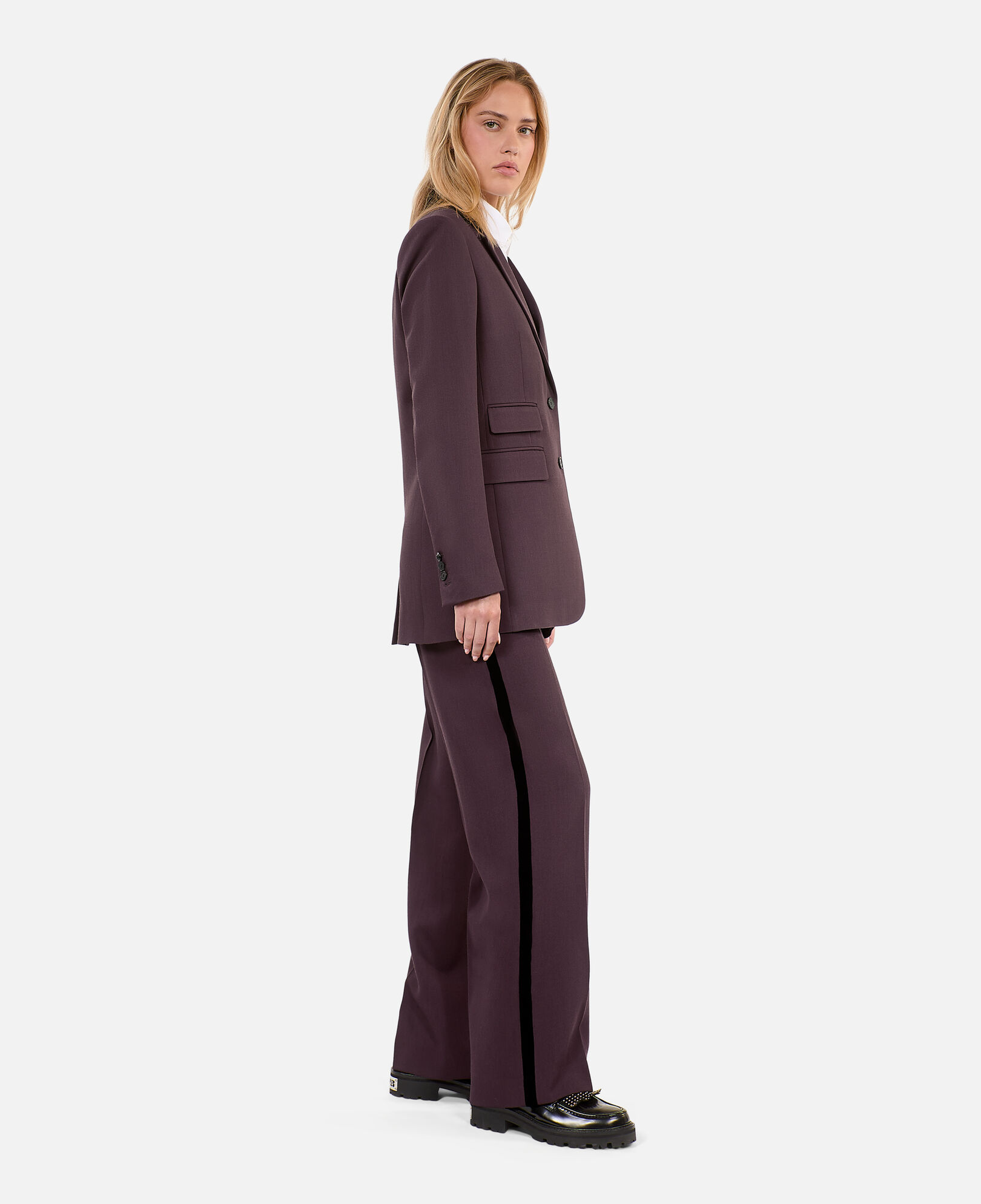 The Kooples WOMEN BROWN brown wool suit jacket