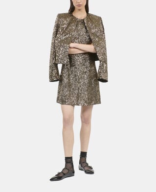 The Kooples DAMEN GOLD goldene kurze jacke mit pailletten