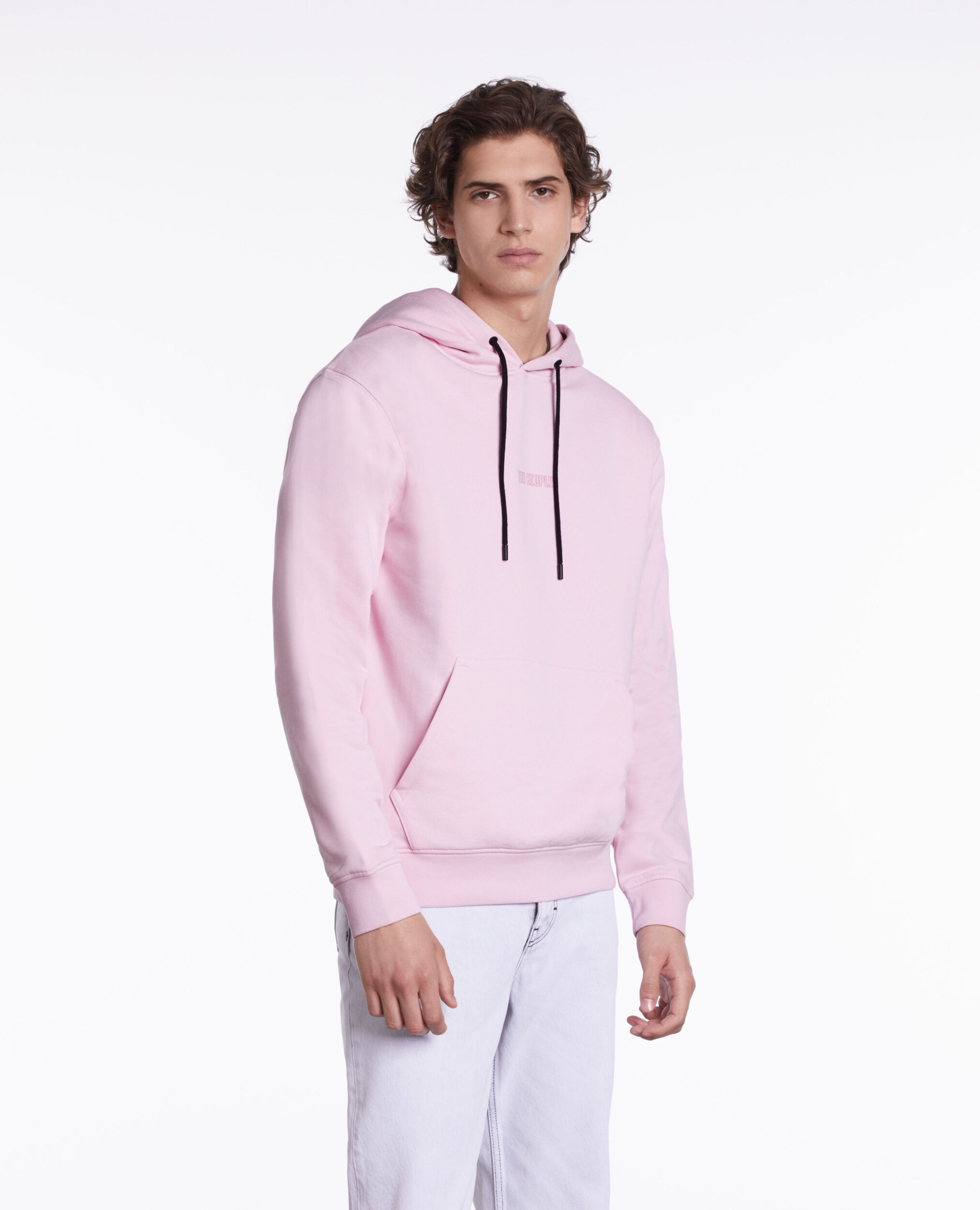 Sweatshirt à capuche rose avec logo, PALE PINK, hi-res image number null