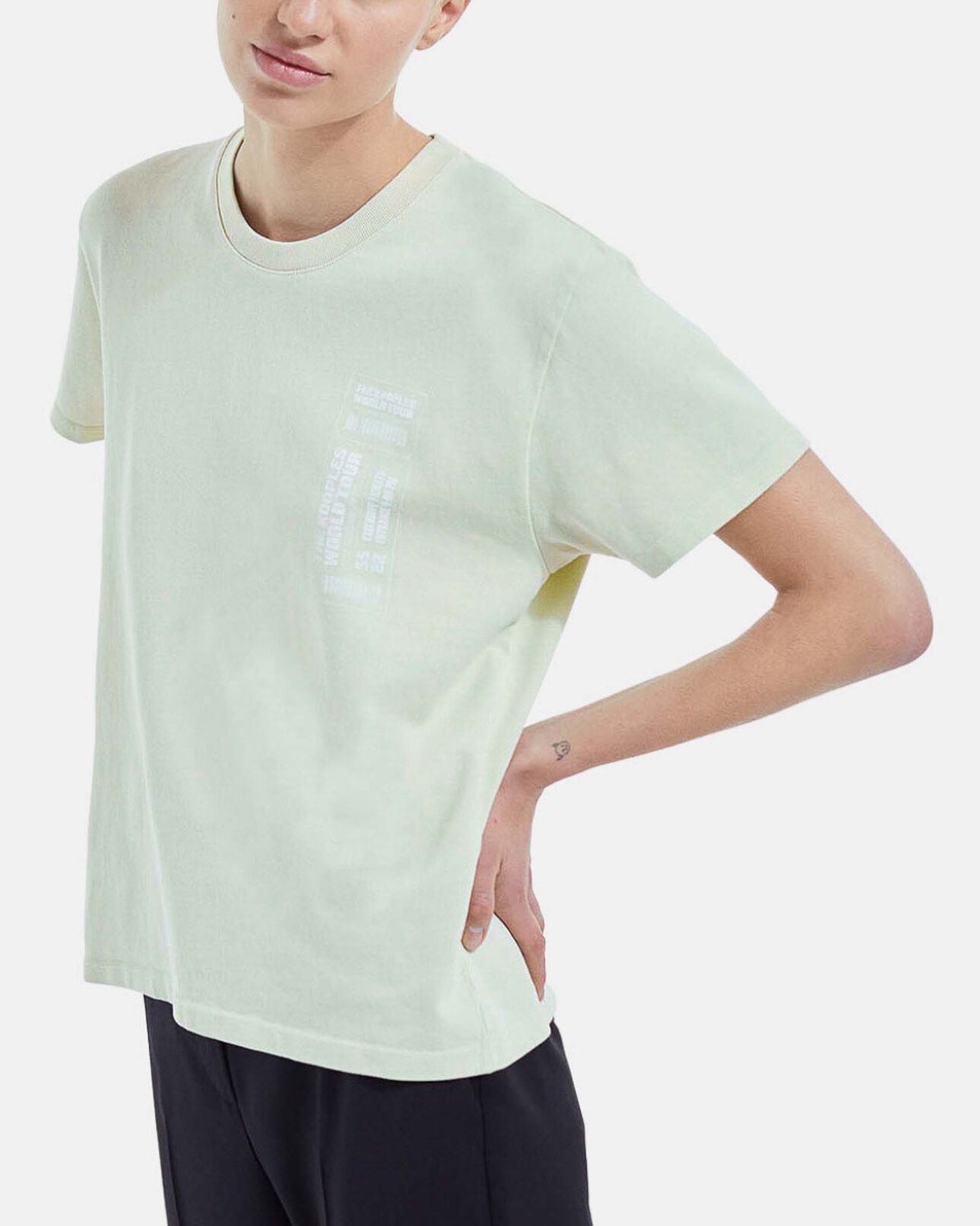The Kooples FEMME GREEN t-shirt vert menthe coton motif concert