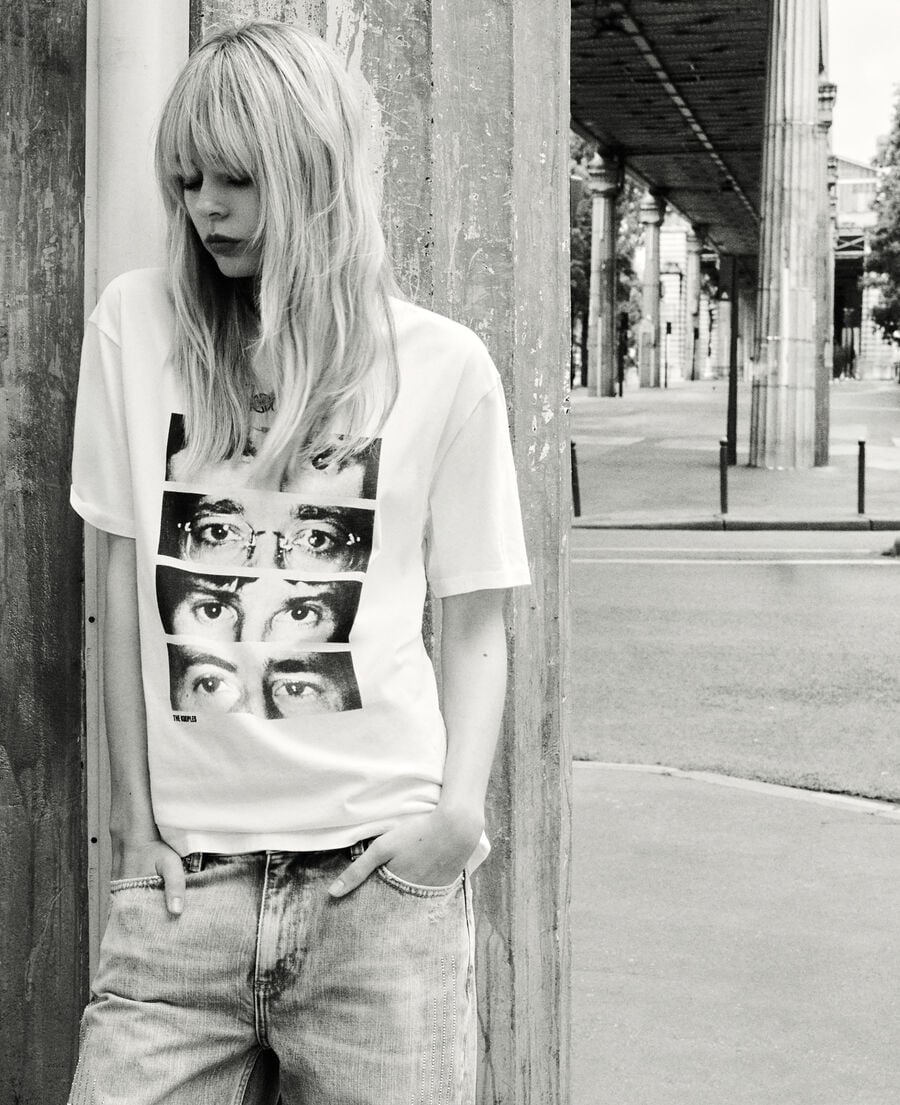 The Kooples UNISEX ECRU gemischtes t-shirt the doors x the kooples ecru