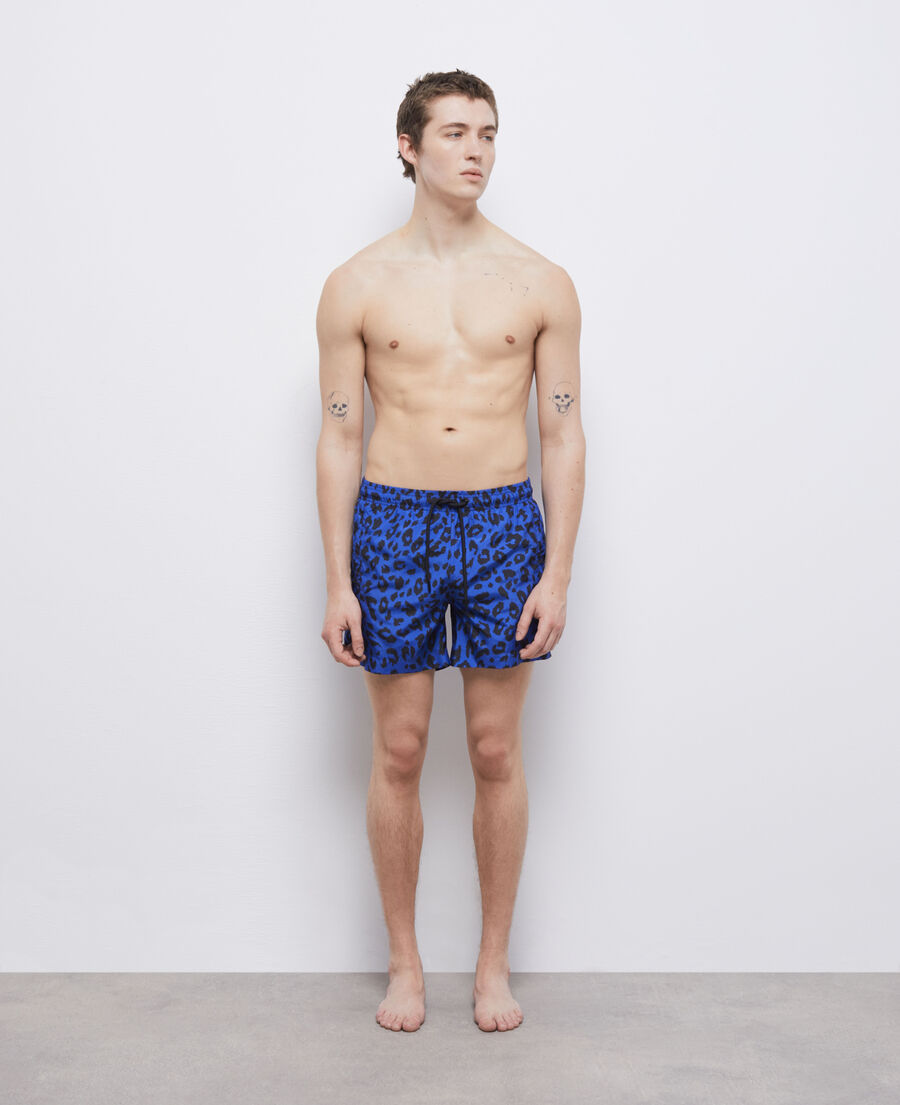 Blue leopard print swimsuit The Kooples UK