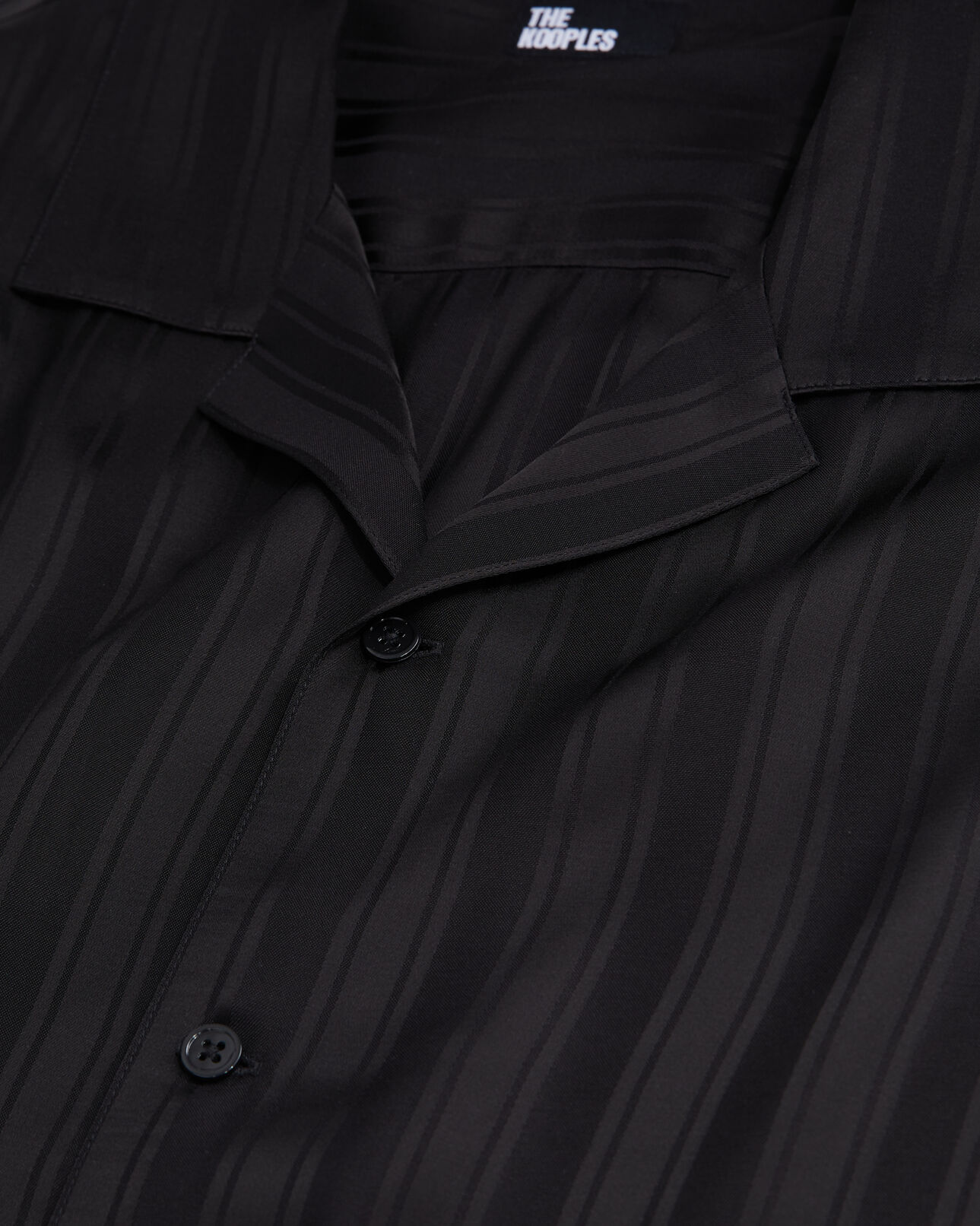 The Kooples HERREN BLACK schwarzes jacquard-hemd mit streifen