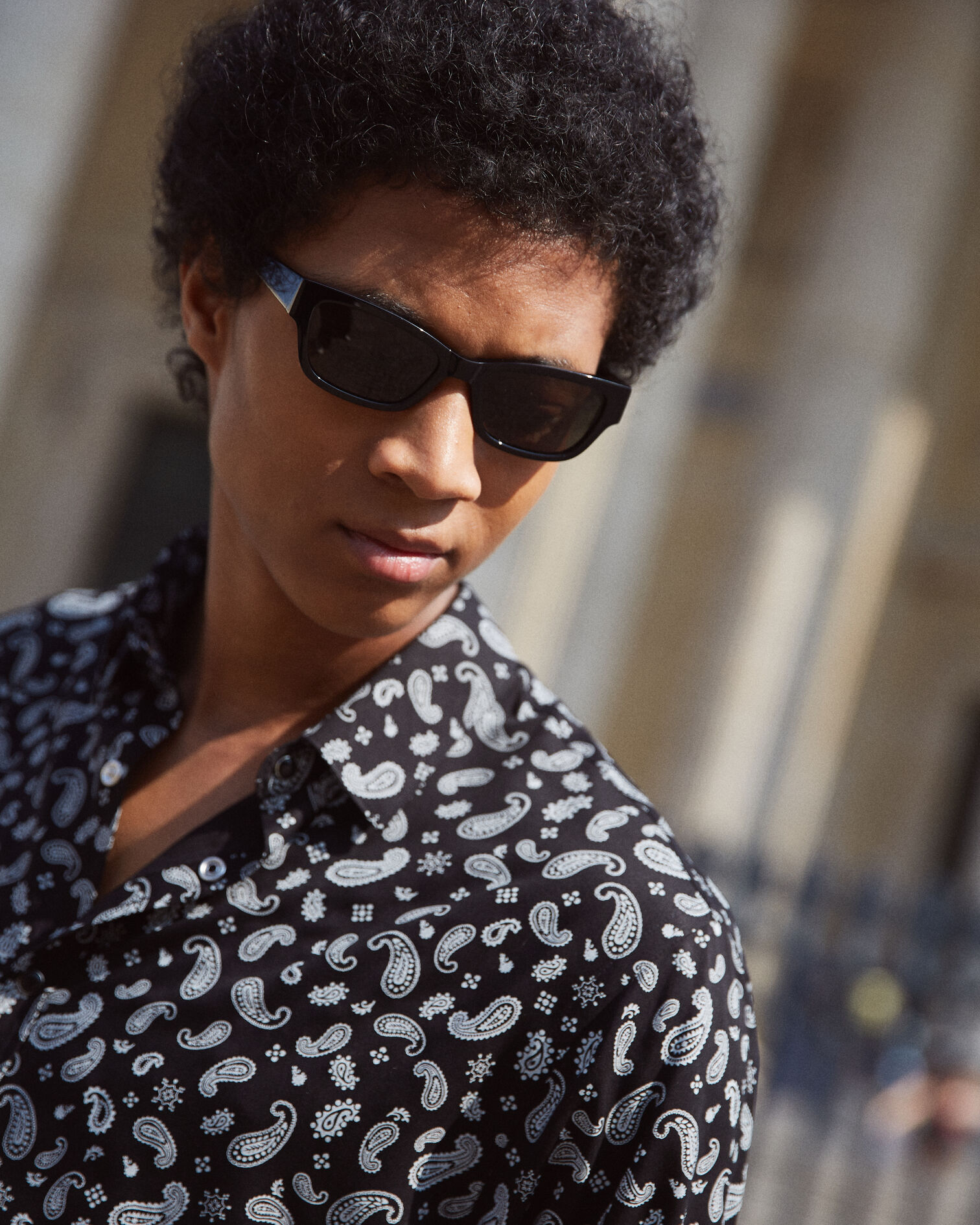 Chemise imprimé bandana noir et blanc, BLACK WHITE, hi-res image number null