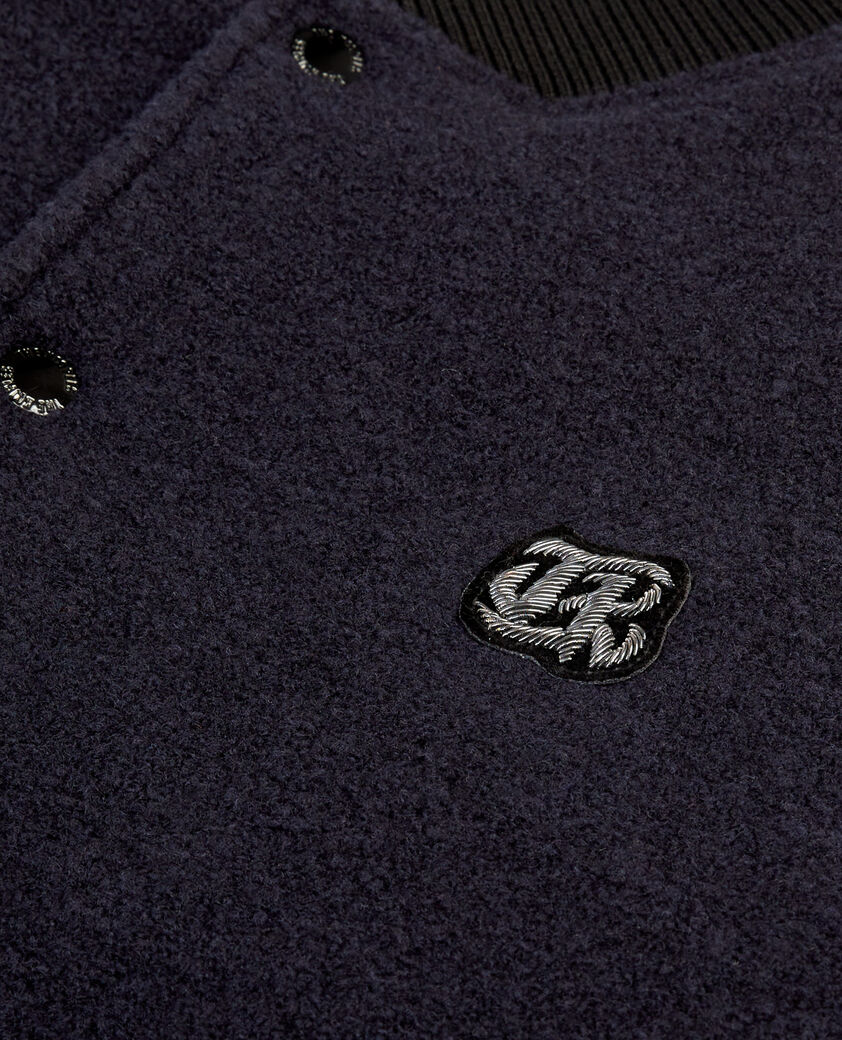 The Kooples HERREN DARK NAVY marineblaue jacke aus boucléstoff