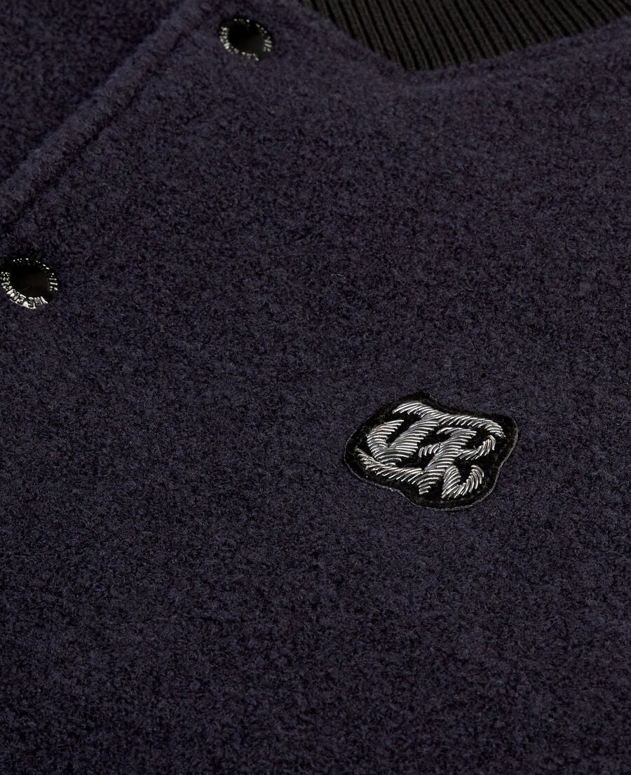 The Kooples HERREN DARK NAVY marineblaue jacke aus boucléstoff