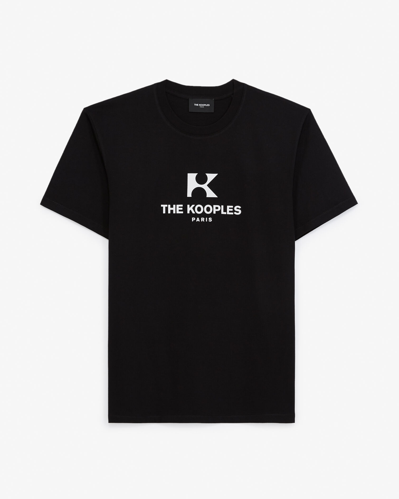 T-shirt noir coton à logo monogrammé, BLACK, hi-res image number null