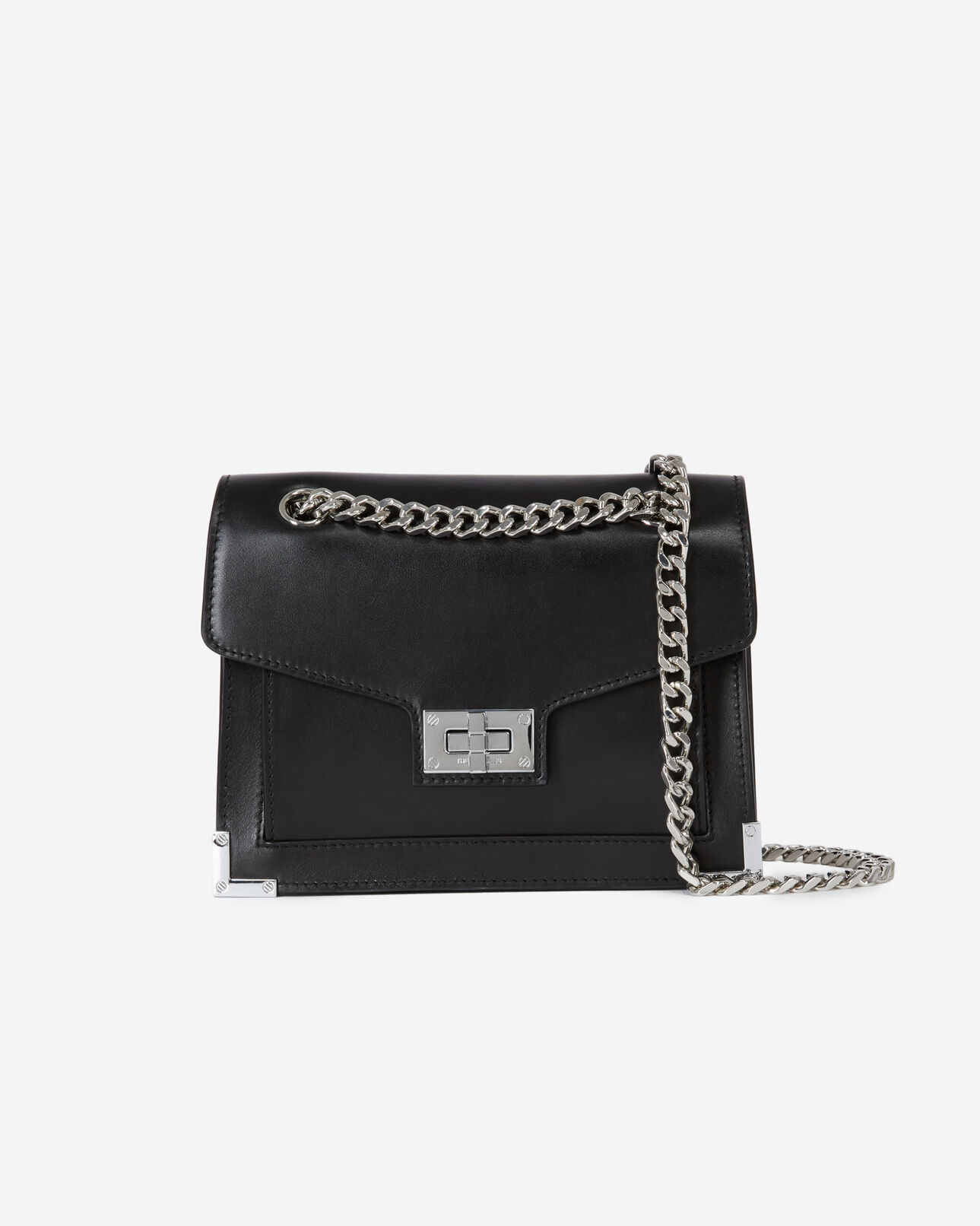 The Kooples DAMEN BLACK BRUT kleine, schwarze tasche emily aus leder