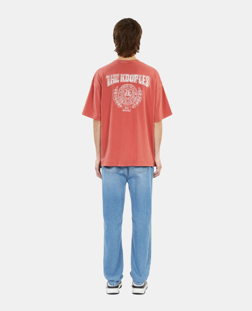 The Kooples HOMME RED BRIQUE t-shirt avec s&eacute;rigraphie rouge