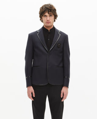 The Kooples H DARK NAVY navy blue wool-blend jacket