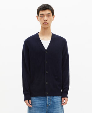 The Kooples HERREN NAVY strickjacke aus kaschmir in marine