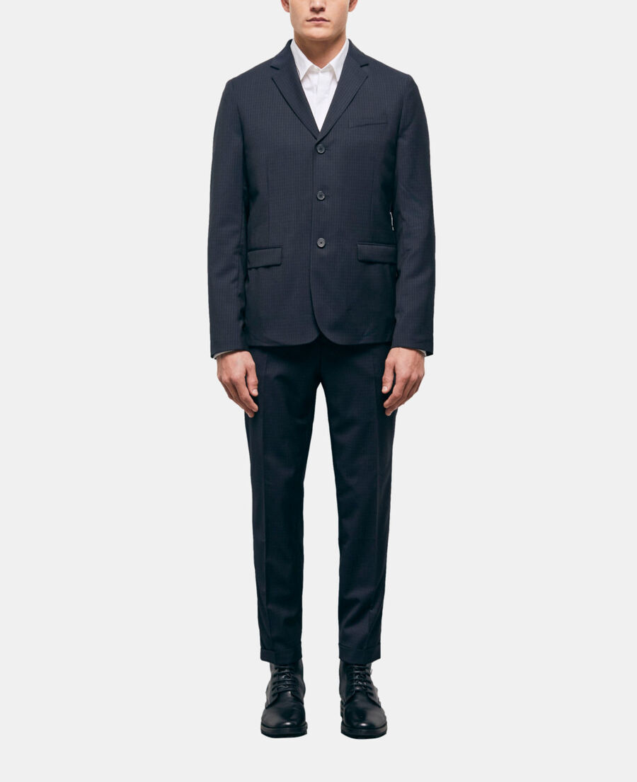 veste de costume en laine à carreaux