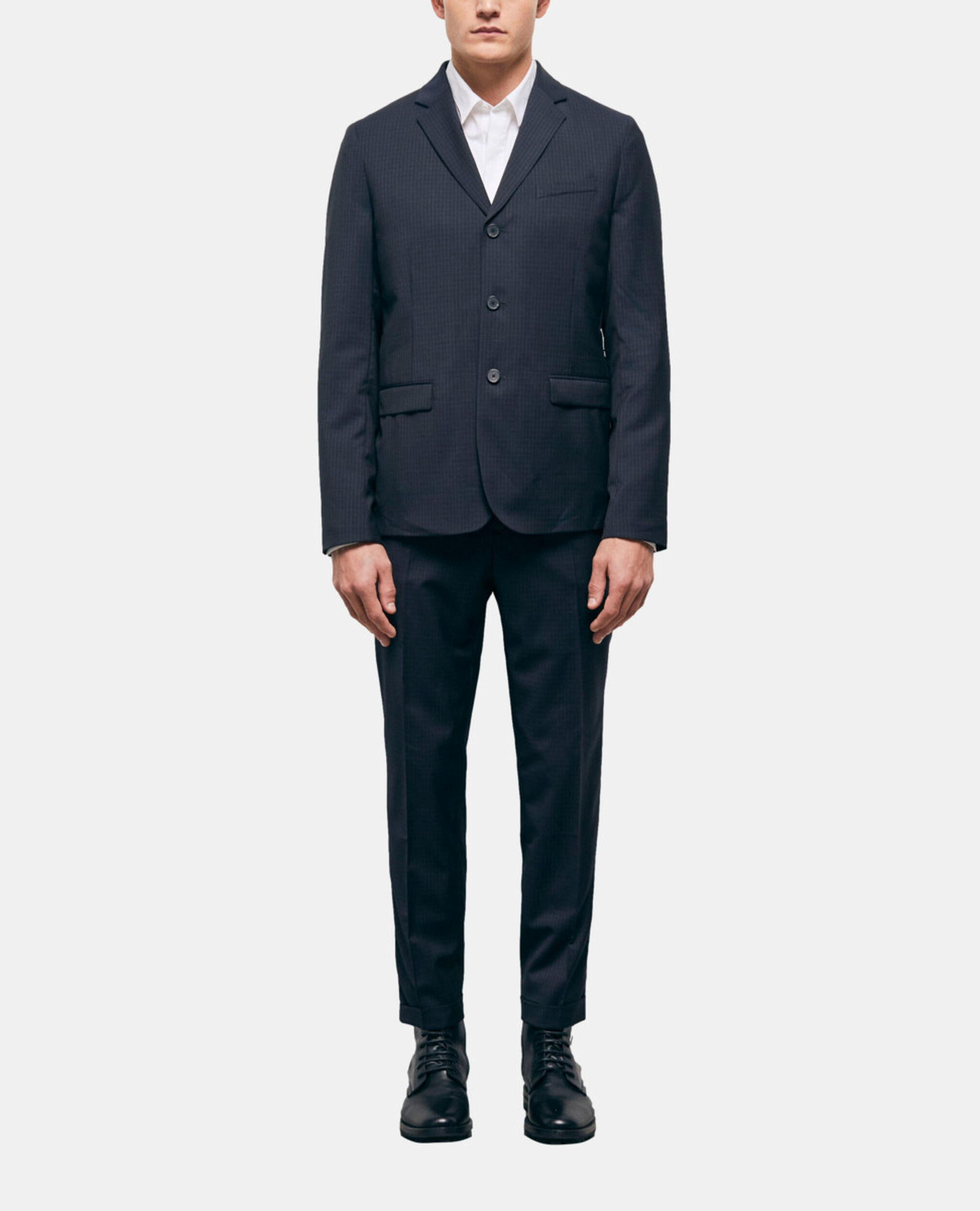 Veste de costume en laine à carreaux, NAVY / WHITE, hi-res image number null