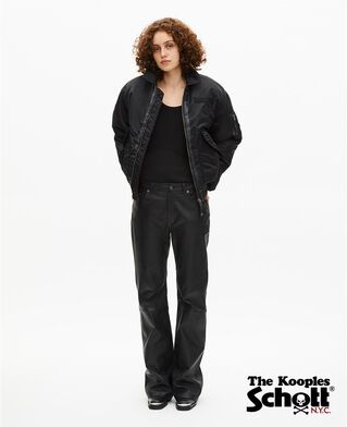 The Kooples FEMME BLACK bomber noir the kooples x schott nyc