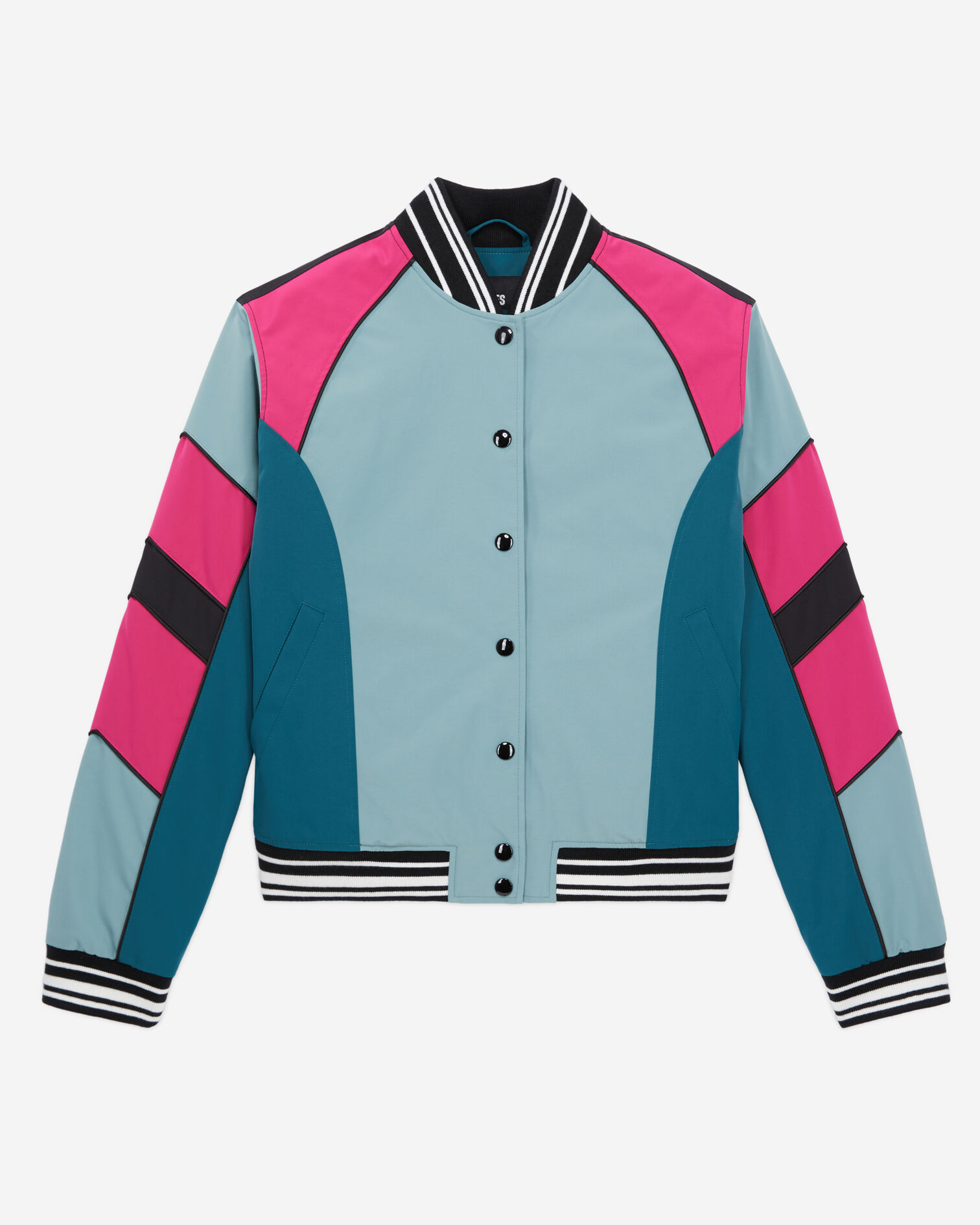 Short jacket with multicoloured patchwork, CELADON, hi-res image number null