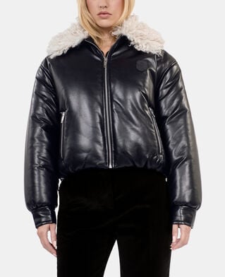 The Kooples WOMEN BLACK black leather-effect jacket