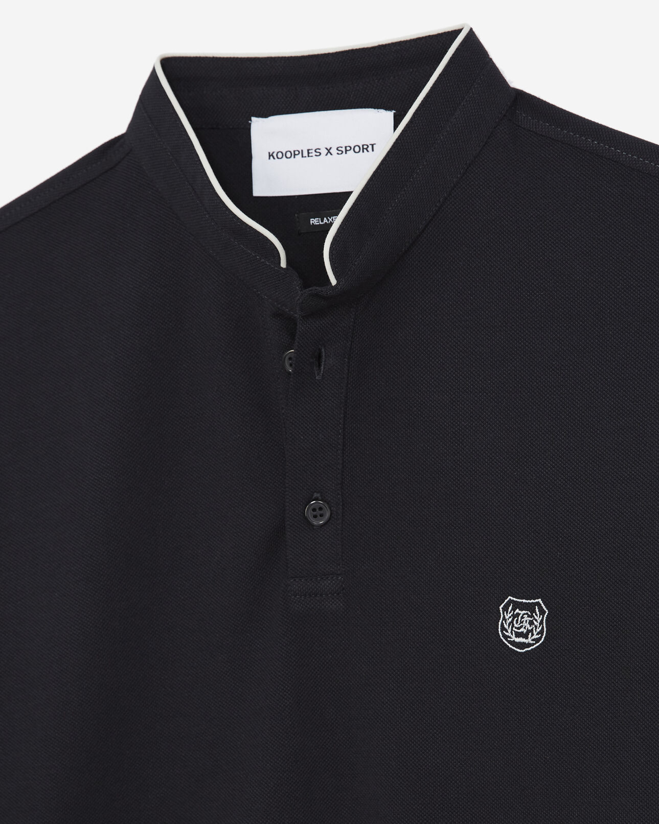 The Kooples MEN ANTHRACITE BLUE / GLACIER black and white polo shirt