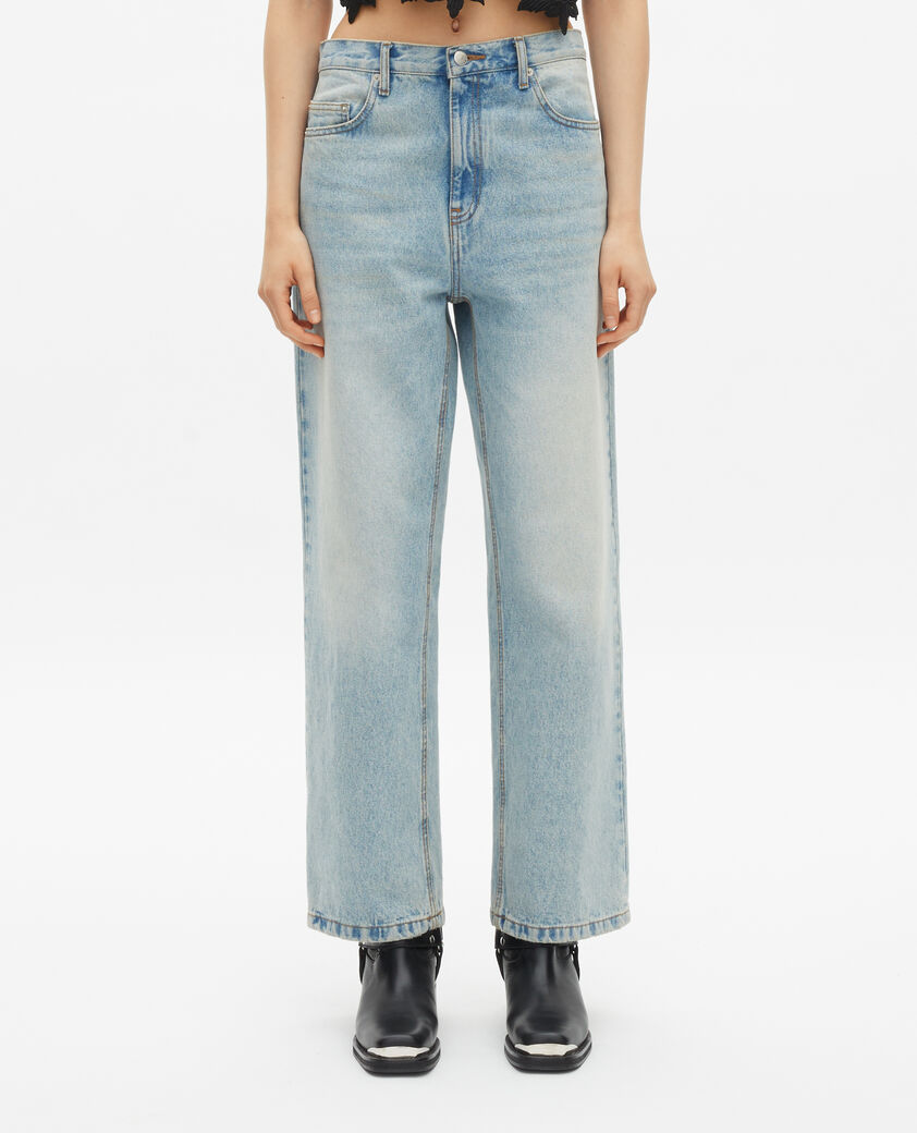 The Kooples WOMEN BLUE BLEACHED / NAVY light blue boyfriend jeans