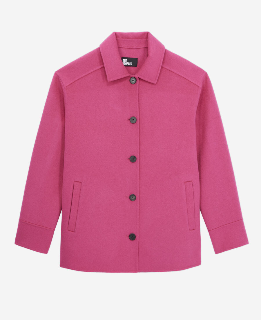 pink overshirt type jacket with fringes