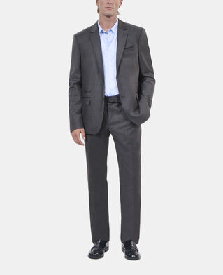 The Kooples H LIGHT GREY MEL/WHITE grey flannel suit trousers