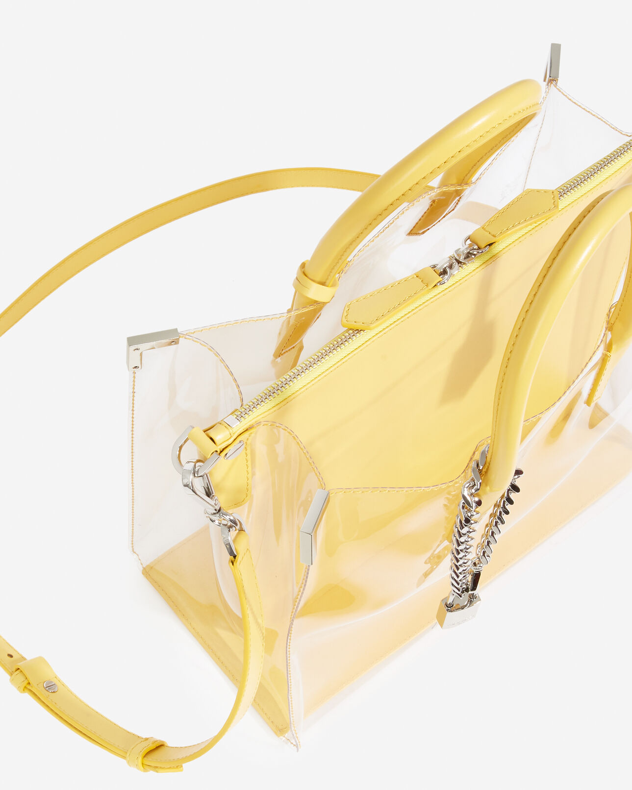 The Kooples FEMME BRIGHT YELLOW sac maxi ming transparent cuir jaune