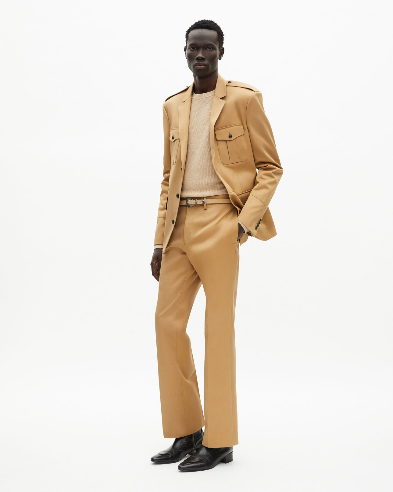 The Kooples MEN CAMEL camel cotton single-breasted jacket