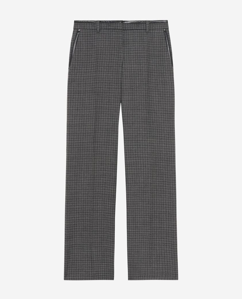 The Kooples DAMEN BLACK schwarz-graue, gerade geschnittene anzughose in hahnentrittoptik