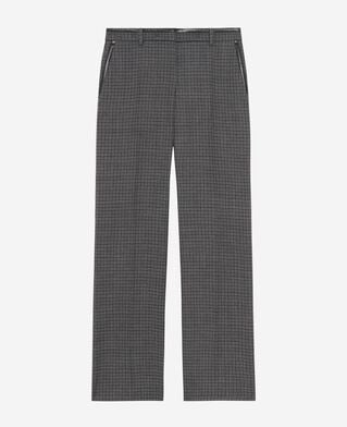 The Kooples FEMME BLACK pantalon tailleur droit en pied de puce noir et gris