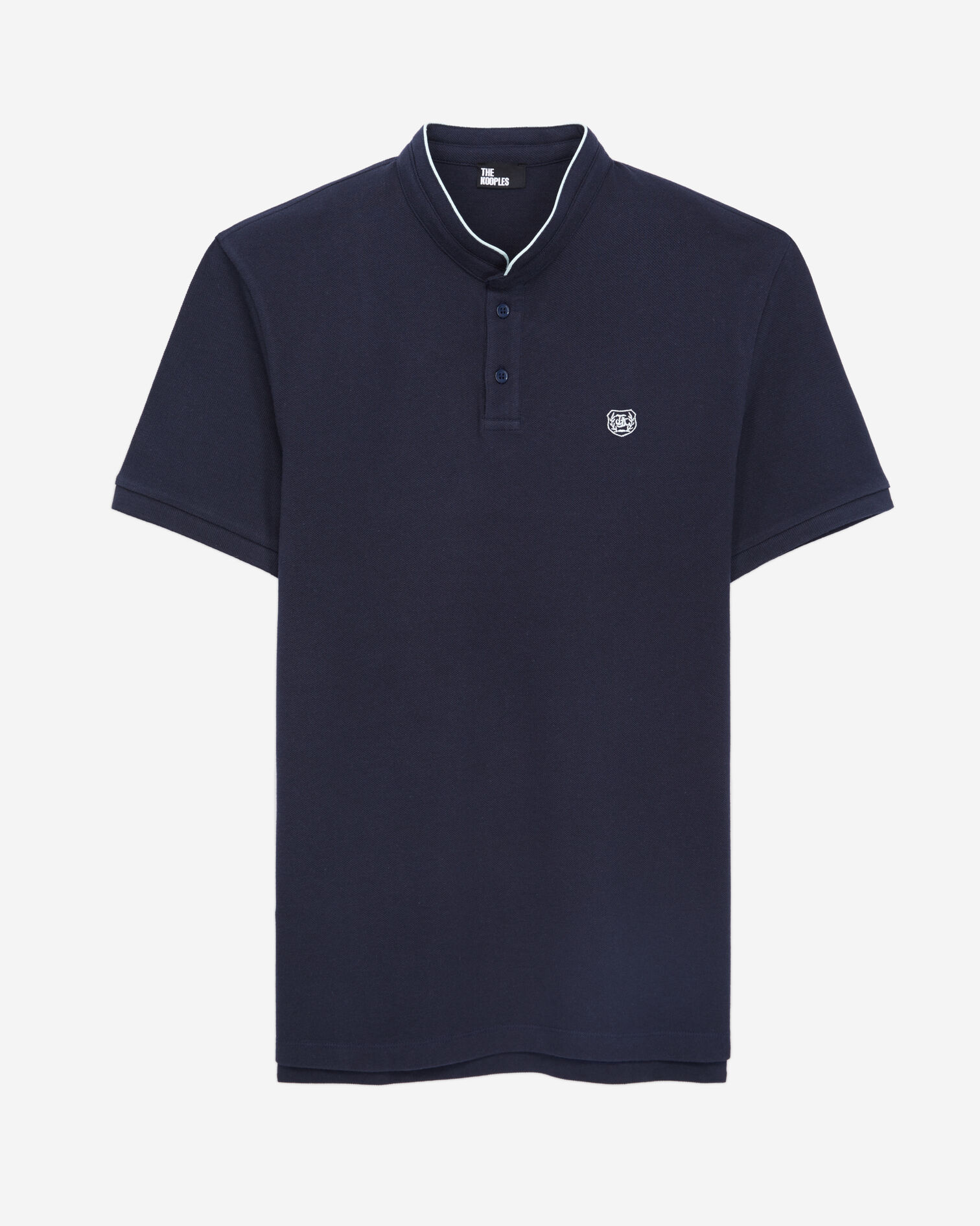 Navy blue cotton polo t-shirt, NAVY, hi-res image number null