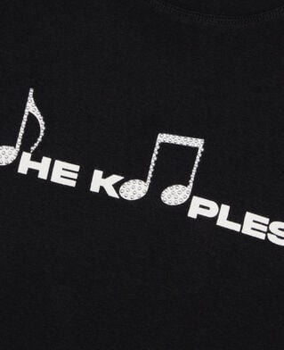 The Kooples HERREN BLACK WASHED schwarzes t-shirt mit siebdruck