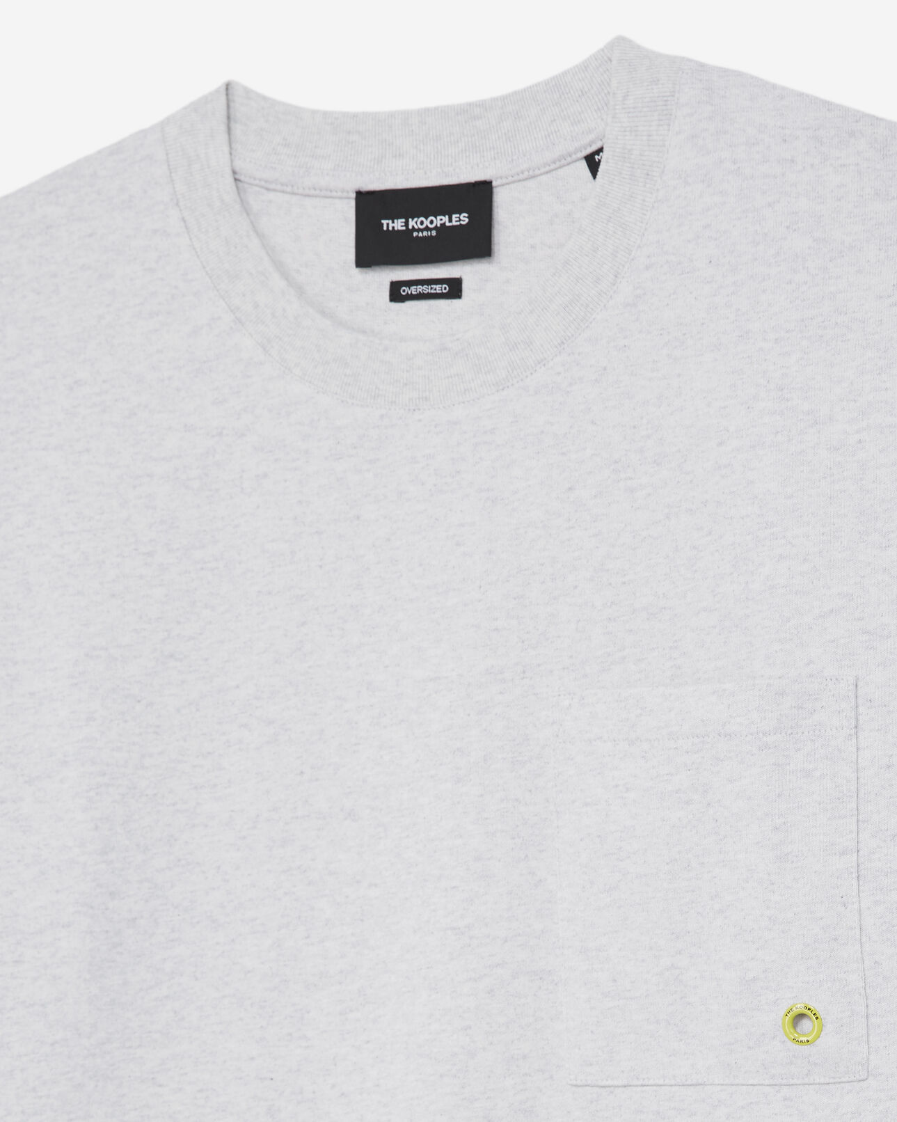The Kooples HOMME GREY t-shirt gris en coton épais à détail fluo