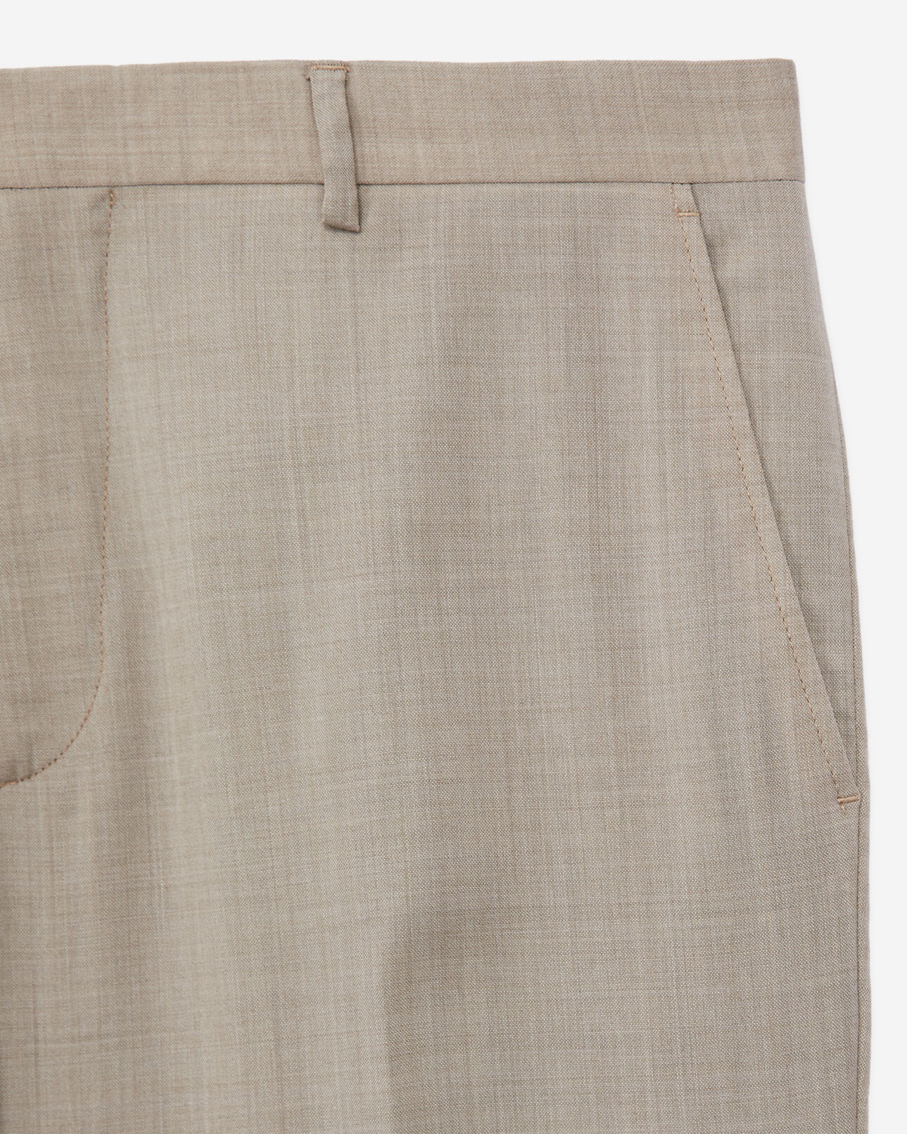 The Kooples MEN BEIGE MELANGE beige end-on-end wool suit pants