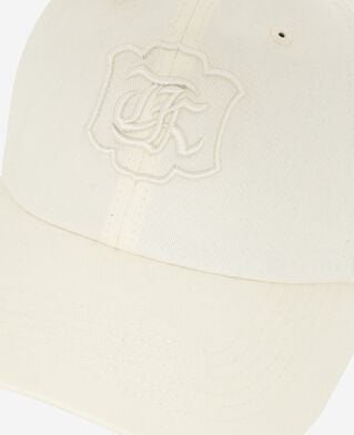 The Kooples MIXED ECRU embroidered ecru blazon cap