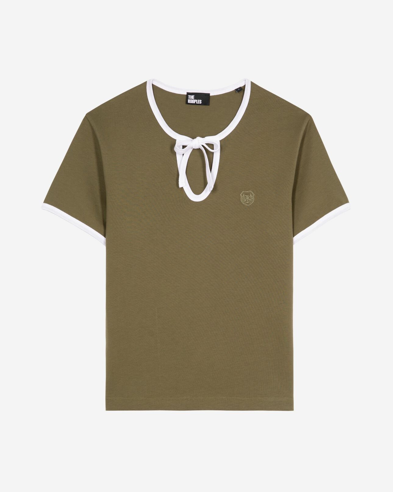 The Kooples FEMME KAKI t-shirt kaki avec col goutte