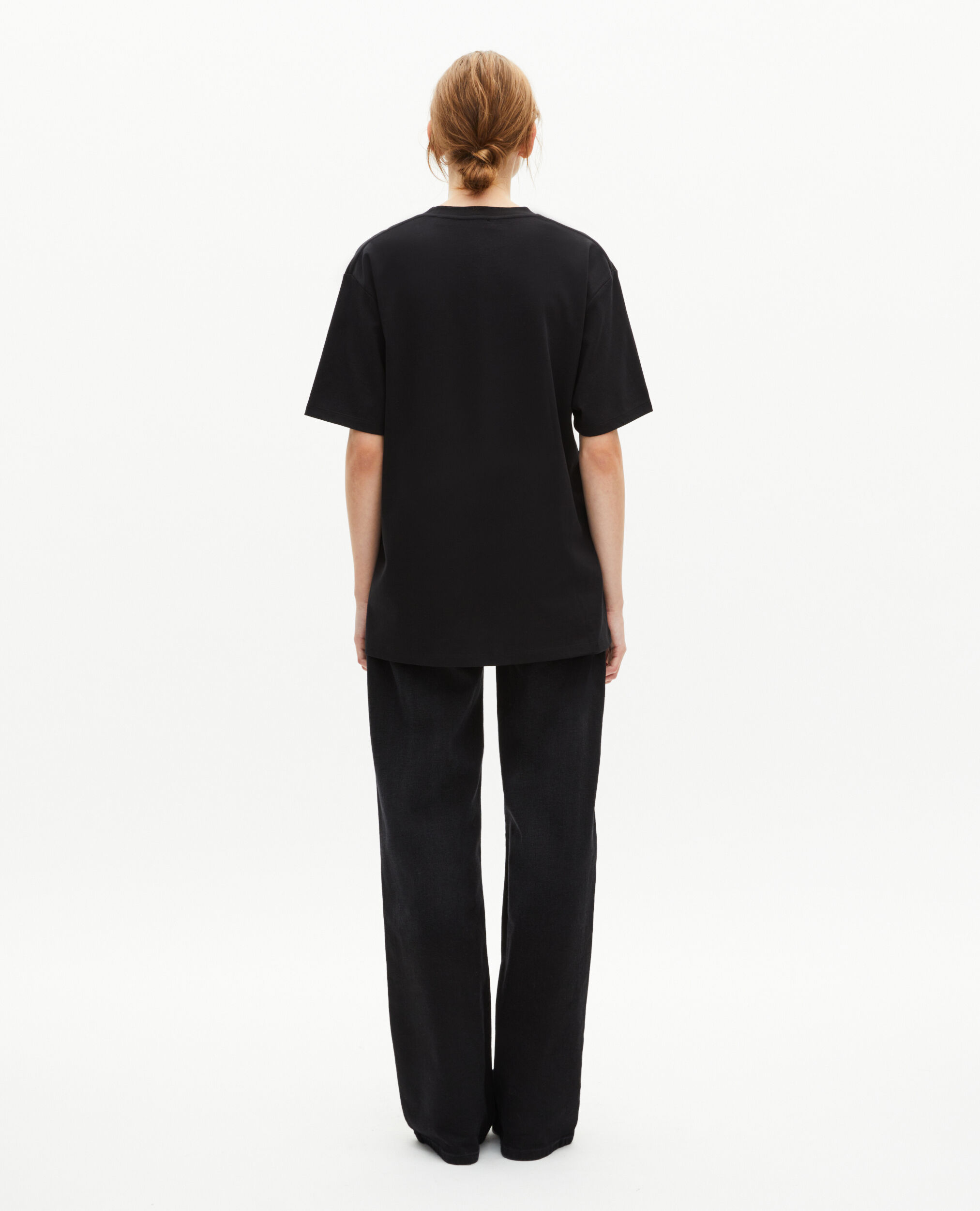 T-shirt droit uni noir, BLACK, hi-res image number null