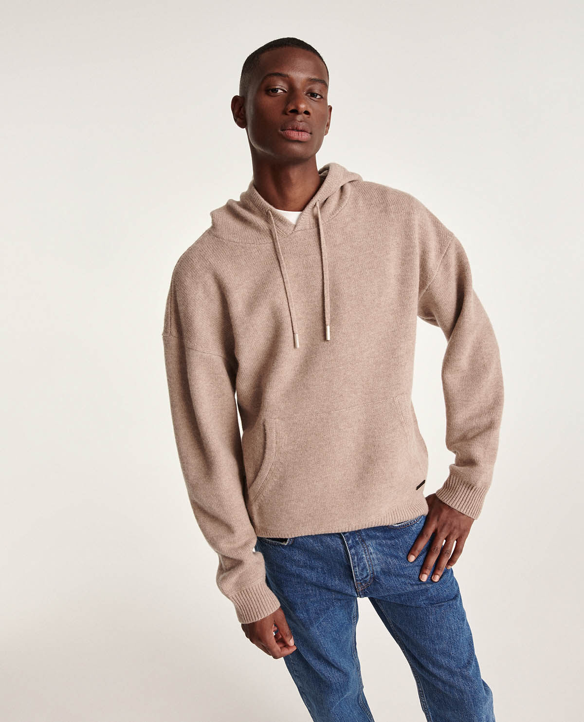 Hooded wool sweater store mens