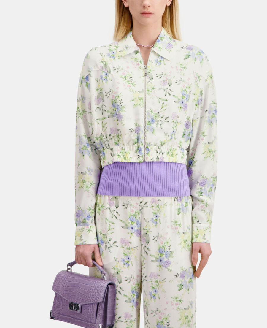 The Kooples F LIGHT BLUE/WHITE printed shirt with zipper