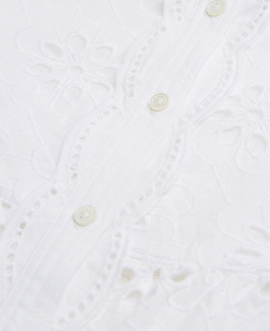 The Kooples WOMEN WHITE short white top with broderie anglaise