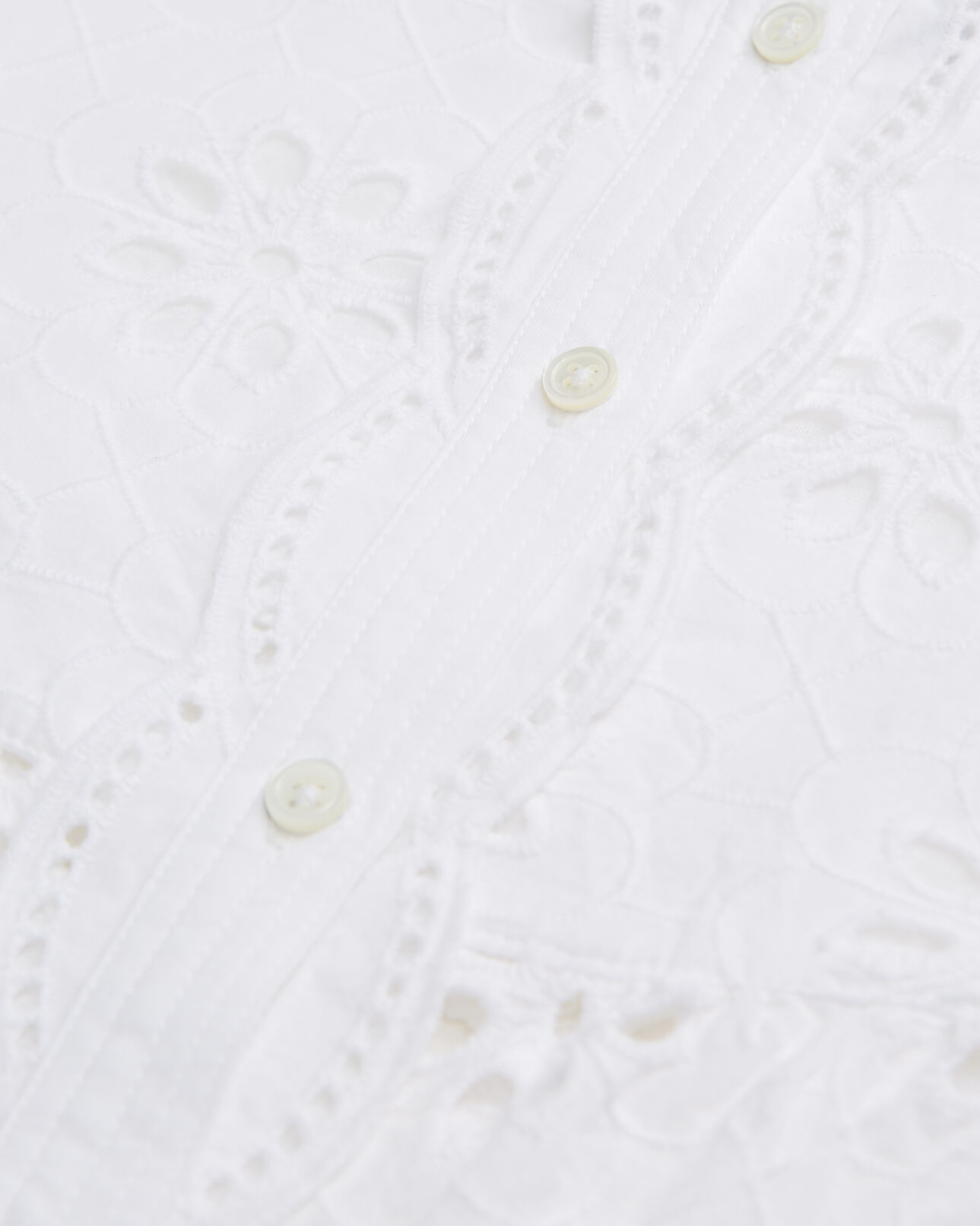 The Kooples WOMEN WHITE short white top with broderie anglaise