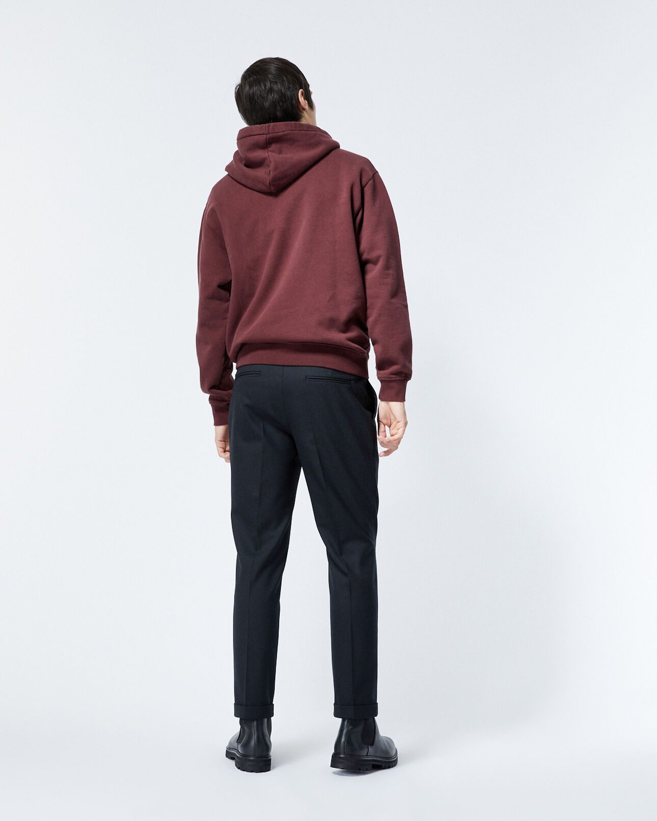 The Kooples HOMME BORDEAUX sweat bordeaux à capuche et logo