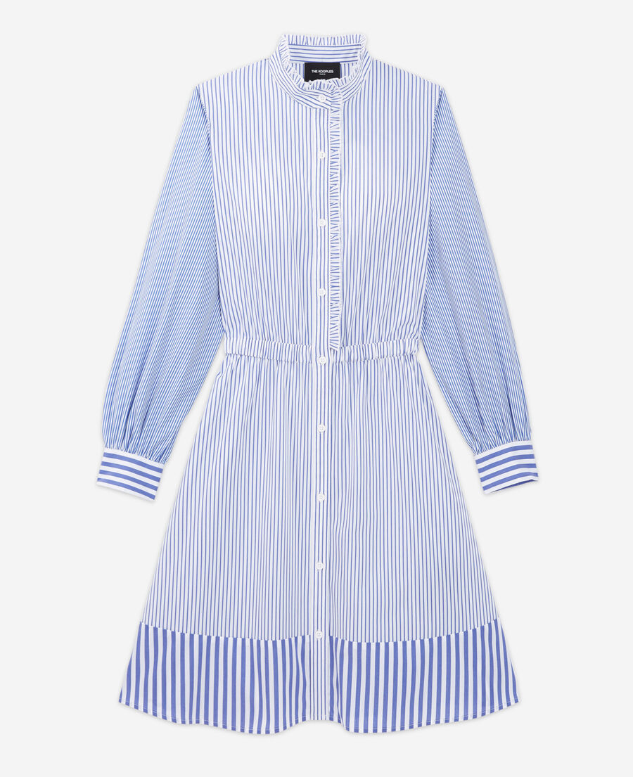 kurzes kleid mit himmelblauen streifen