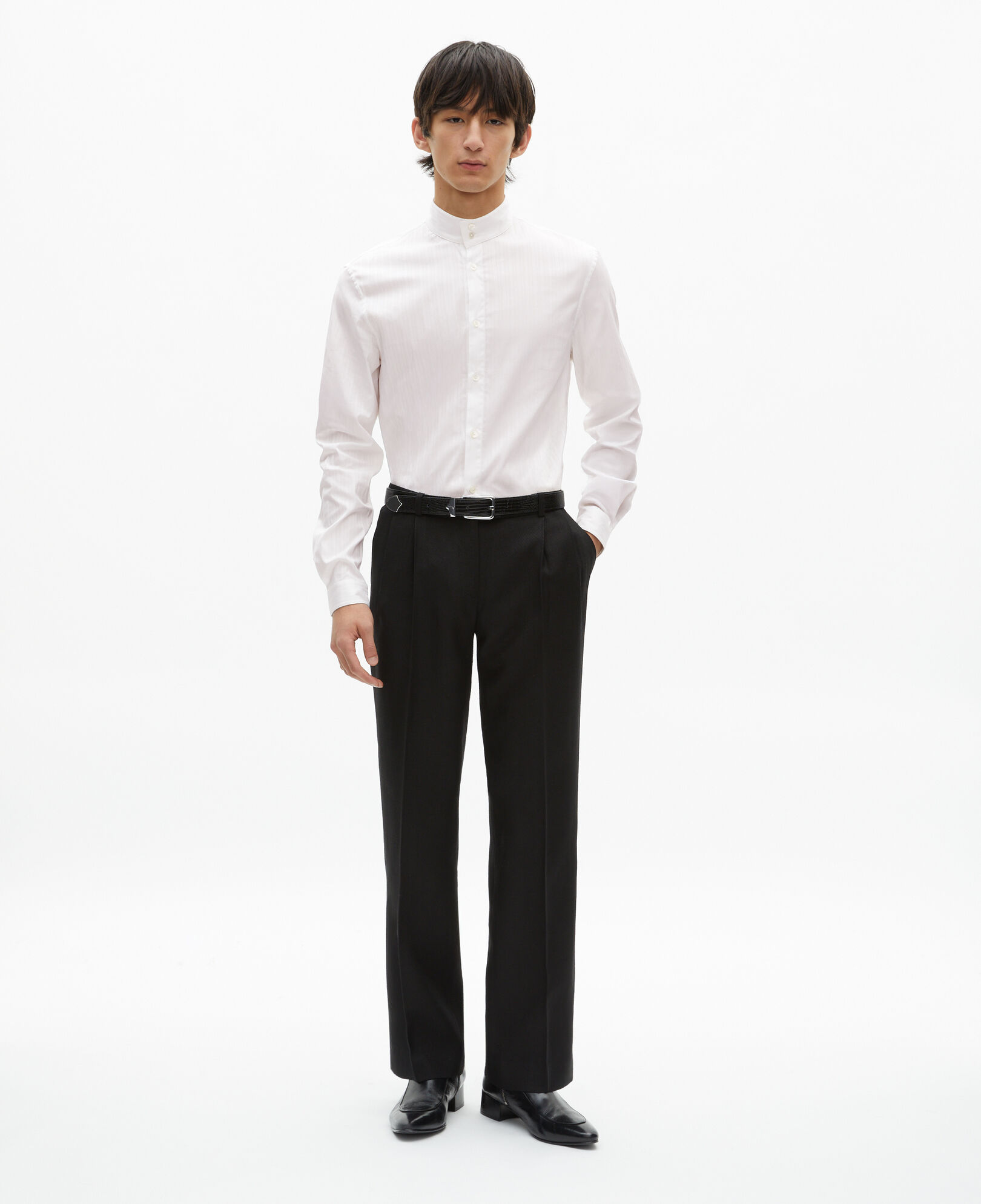 The Kooples HOMME WHITE chemise formelle à rayures blanches