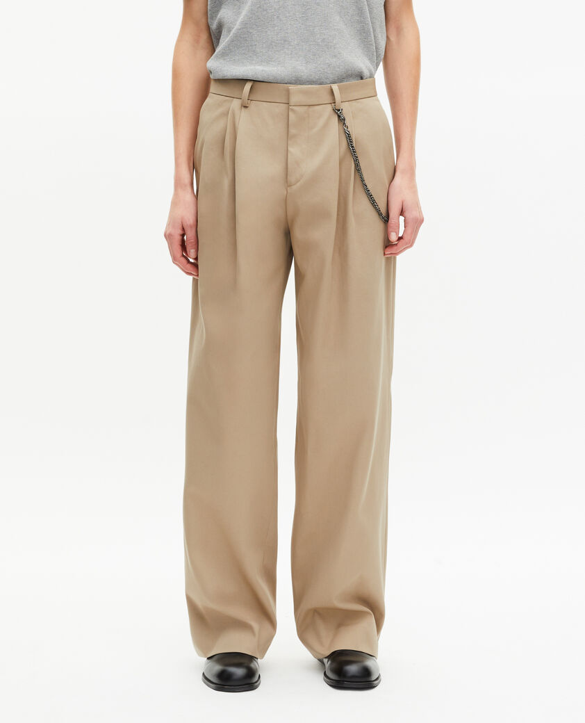 The Kooples MEN SAND beige wide-leg pants