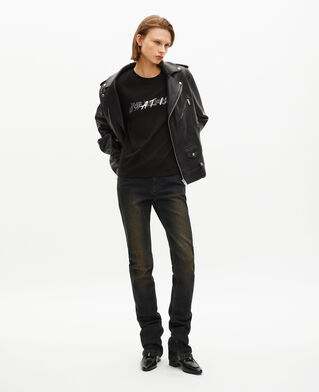 The Kooples WOMEN BLACK what is black metallic effect t-shirt