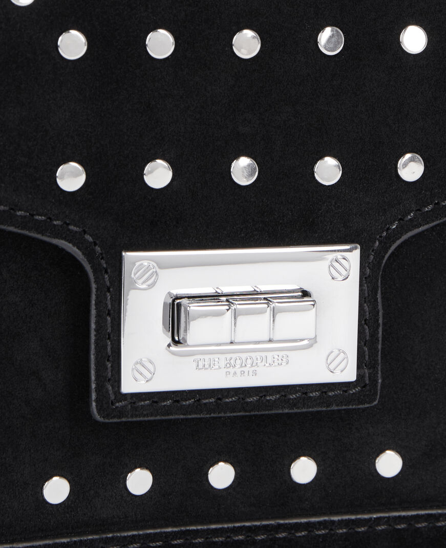 The Kooples WOMEN BLACK black leather emily small bag with studs