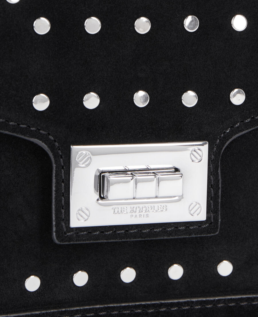 The Kooples WOMEN BLACK black leather emily small bag with studs