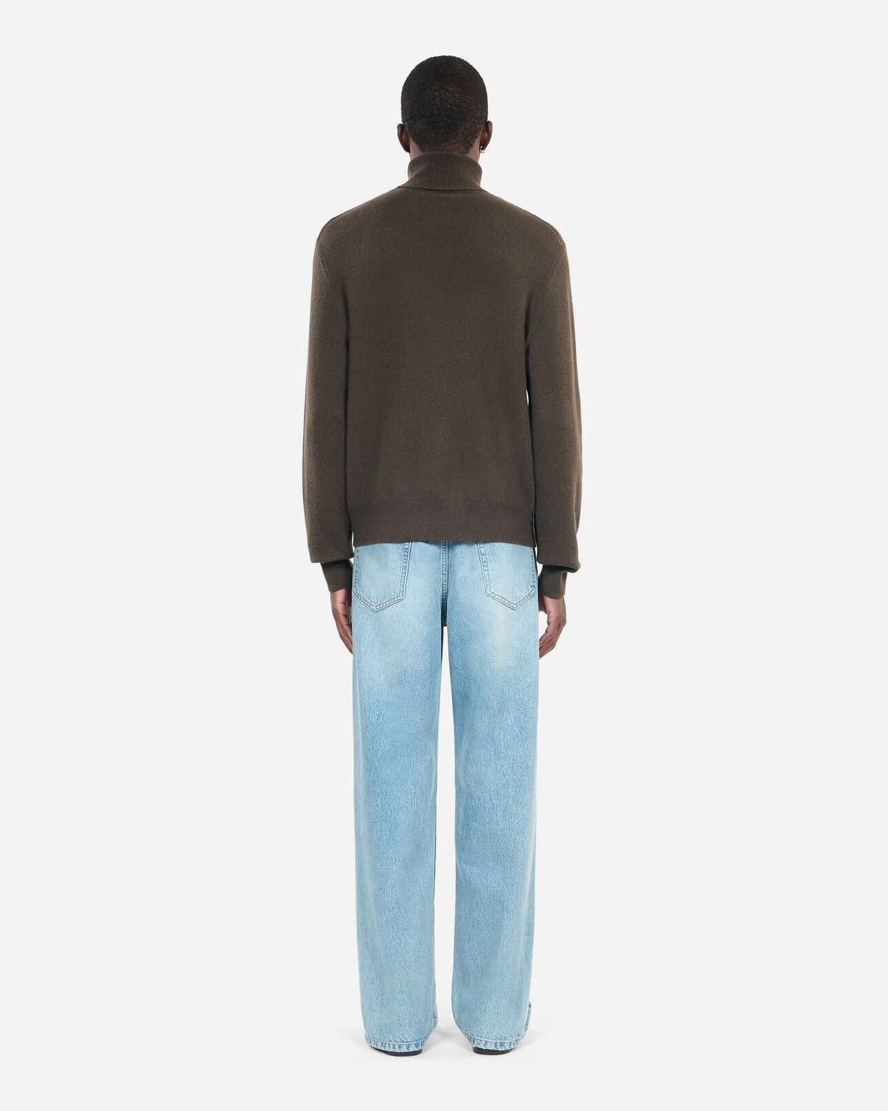 The Kooples HERREN KAKI khakifarbener pullover aus kaschmir