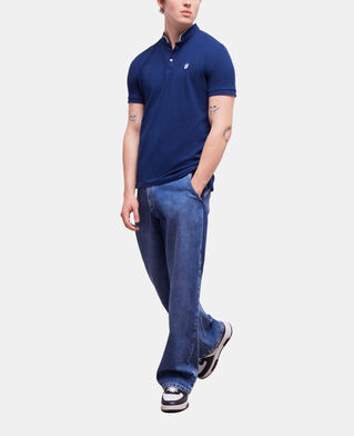 The Kooples H NAVY navy blue officer collar polo shirt