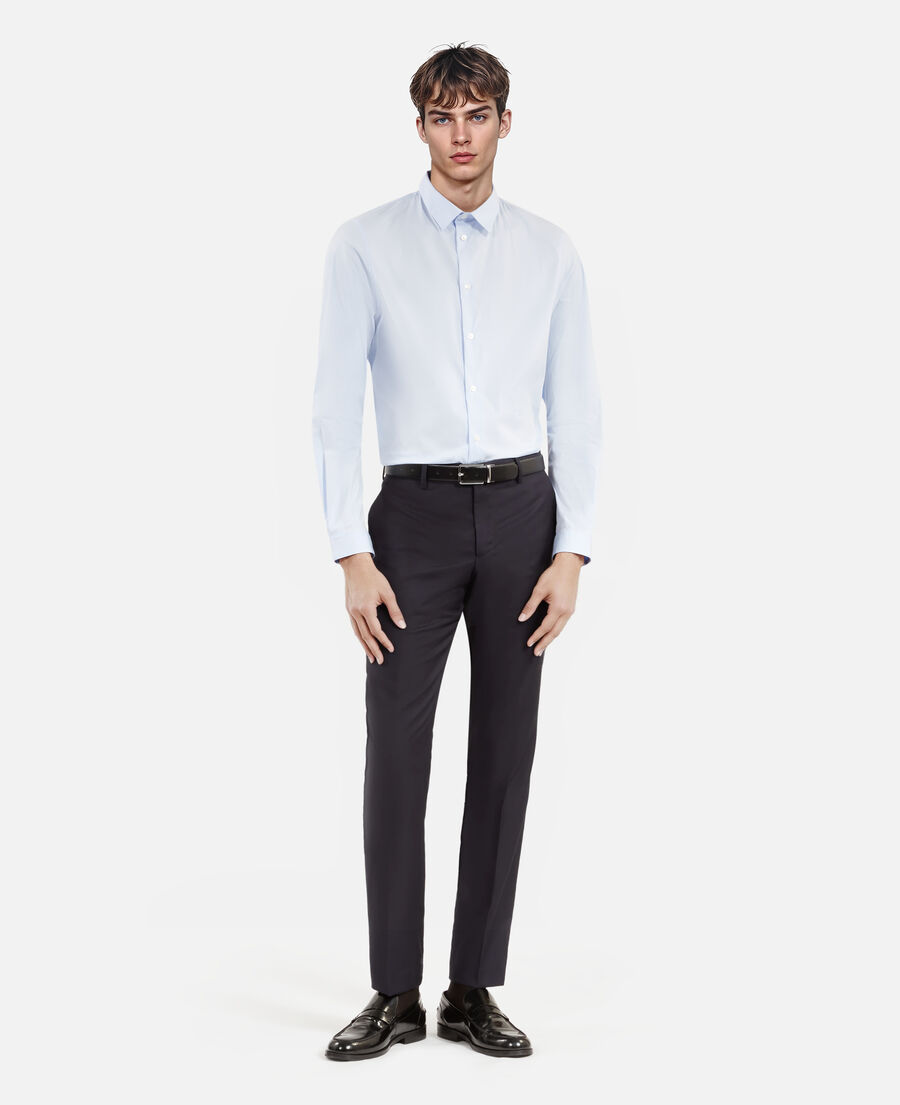 pantalon de costume en laine bleu marine