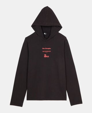 The Kooples HOMBRE BLACK WASHED camiseta capucha negra manga larga locations